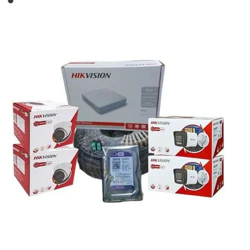 Kit Complet de surveillance Hikvision – 4 Canaux SMART HYBRIDE