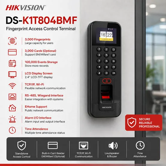 Access Control DS-K1T804AMF Terminal d'empreintes digitales